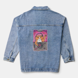 Cooler DJ Cat Marker Kunstdruckerei Design Spaß Jeansjacke