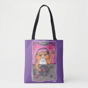 Cooler DJ Cat Marker Kunstdruckerei Design Spaß Tasche