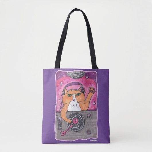 Cooler DJ Cat Marker Kunstdruckerei Design Spaß Tasche (Vorderseite)