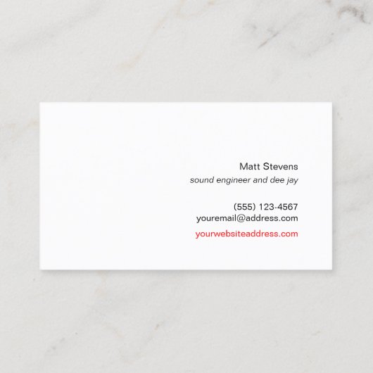 Cooler DJ Gold Kopfhörer Rote Musik Visitenkarte (Rückseite)