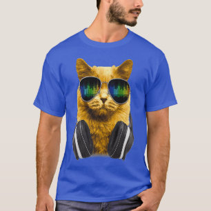 Cooler DJ Kitty mit Sonnenbrille für Cat T-Shirt