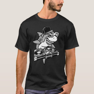 Cooler Dj Shark 80er Turntable Discjockey T-Shirt