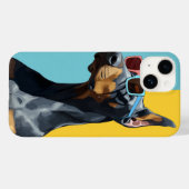 Cooler Dobermann mit Sonnenbrille Case-Mate iPhone Hülle (Rückseite (Horizontal))