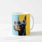 Cooler Dobermann mit Sonnenbrille Kaffeetasse (VorderseiteRechts)