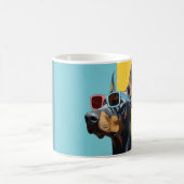 Cooler Dobermann mit Sonnenbrille Kaffeetasse (Mittel)