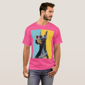 Cooler Dobermann mit Sonnenbrille T-Shirt (Vorne ganz)