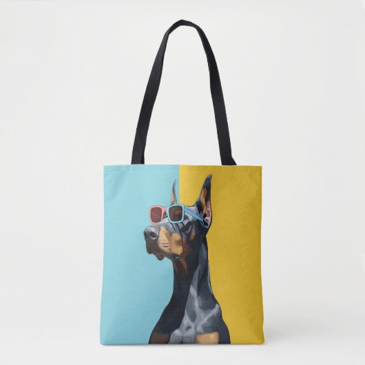 Cooler Dobermann mit Sonnenbrille Tasche (Vorderseite)