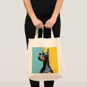 Cooler Dobermann mit Sonnenbrille Tragetasche (Vorderseite (Produkt))