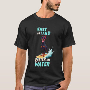 Cooler Dobermann Pinscher Surfer Hund T-Shirt