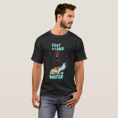 Cooler Dobermann Pinscher Surfer Hund T-Shirt (Vorne ganz)