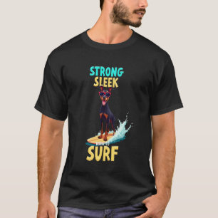 Cooler Dobermann Pinscher Surferhund T-Shirt