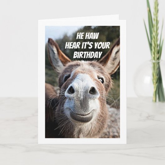 **COOLER DONKEY SAGT "HAPPY BIRTHDAY" ONCLE CARD KARTE (Vorderseite)
