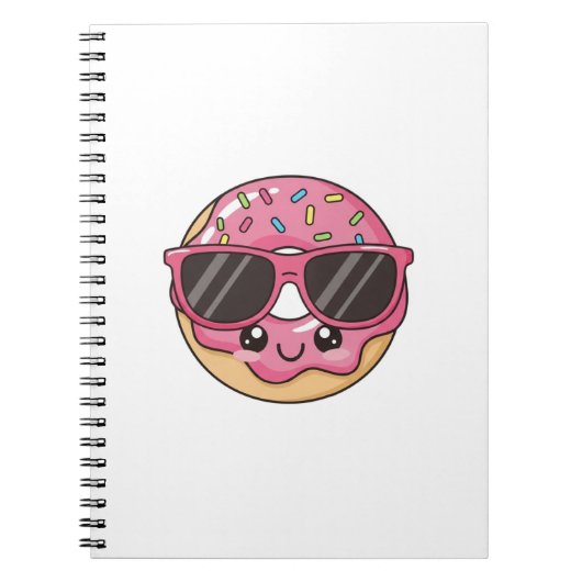 Cooler Donut mit Sonnenbrille Notizblock (Vorderseite)