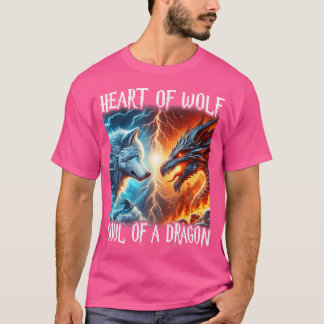 Cooler Drache Wolf Krieger für junge Mädchen Fraue T-Shirt