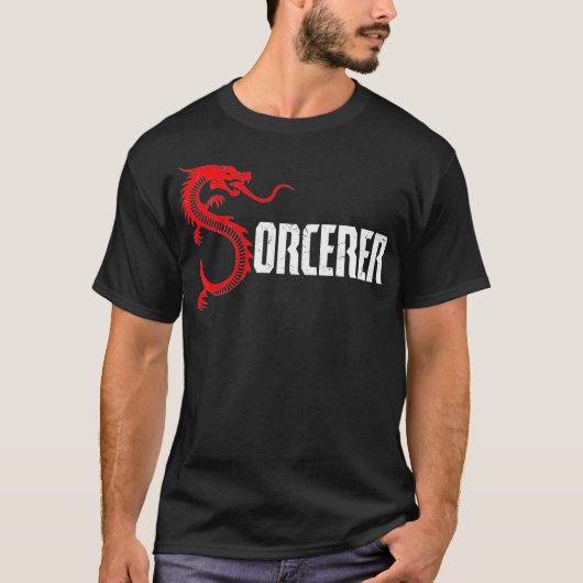 Cooler Drachenfeuer-Zauberer-Zauberer T-Shirt (Vorderseite)