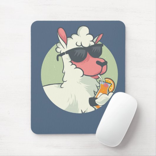 Cooler Drink Sommerlama Mousepad (Mit Mouse)