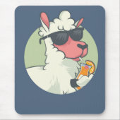 Cooler Drink Sommerlama Mousepad (Vorne)