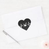 Cooler Drummer Heart Beat Liebe Heftsticker Herz-Aufkleber (Umschlag)