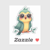 Cooler Dschungel | Tropical Kawaii Bird Aufkleber (Blatt)