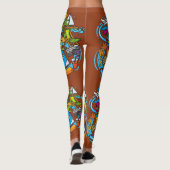 Cooler dunkelbrauner Cartoon zeichnend Leggings (Rückseite)