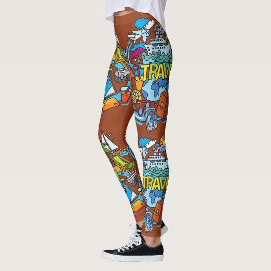 Cooler dunkelbrauner Cartoon zeichnend Leggings (Links)