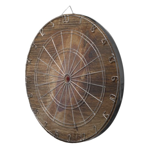 Cooler dunkler rustikaler hölzerner dartscheibe (Vorderseite rechts)