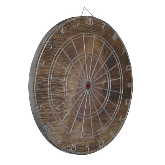 Cooler dunkler rustikaler hölzerner dartscheibe (Vorderseite Links)