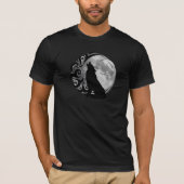 Cooler Dunkler Wolf Schwarzer Vollmond Star Retro T-Shirt (Vorderseite)