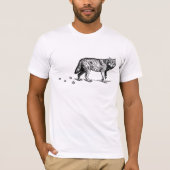 Cooler Dunkler Wolf Schwarzer Wolf Paw Retro Magie T-Shirt (Vorderseite)