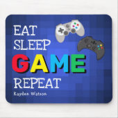 Cooler 'Eat, Sleep, Game, Repeat' Junge Mousepad (Vorne)