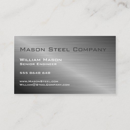 Cooler Edelstahleffekt, Visitenkarte (Rückseite)