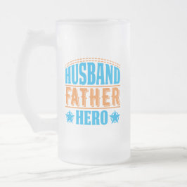 cooler Ehemann Vater Hero Wortart Mattglas Bierglas