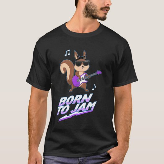 Cooler Eichhörnchen Rockstar T-Shirt (Vorderseite)