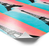 Cooler Eiffelturm Paris - farbenfroher Hintergrund Fotodruck (Ecke)