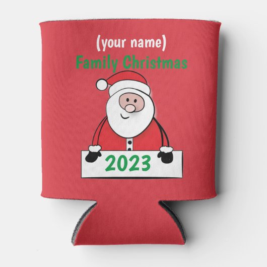 Cooler - Eigene Weihnachtsfamilie (Name hinzufügen Dosenkühler (Vorderseite)
