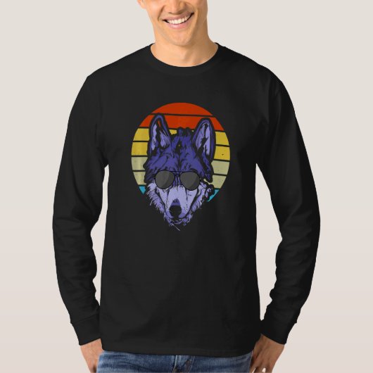 Cooler einsamer Wolf mit Sonnenbrille T-Shirt (Vorderseite)