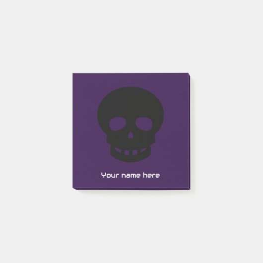 Cooler, einzigartiger Goth Skull Lila und schwarz Post-it Klebezettel (Vorderseite)