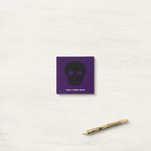 Cooler, einzigartiger Goth Skull Lila und schwarz Post-it Klebezettel (Auf Schreibtisch)