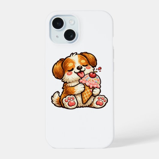 Cooler Eiscreme-Hund iPhone 15 Hülle (Rückseite)