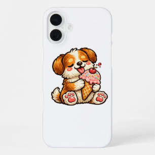 Cooler Eiscreme-Hund iPhone 16 Plus Hülle
