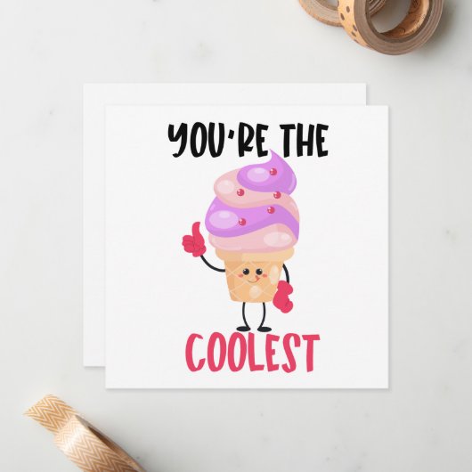 Cooler Eiscremepuffer Mitteilungskarte (Vorderseite/Rückseite Beispiel)