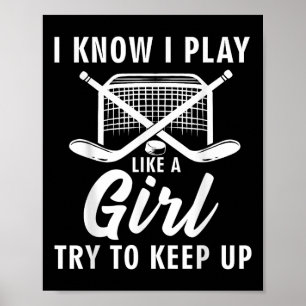 Cooler Eishockey für Frauen Mädchen Feldhockey Lie Poster