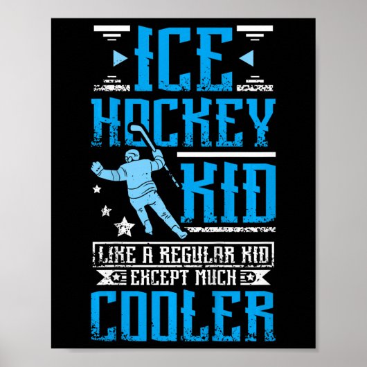 Cooler Eishockey-Kid Poster (Vorne)