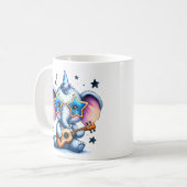 Cooler Elefant Musikliebhaber Kunst Kaffeetasse (Vorderseite Links)