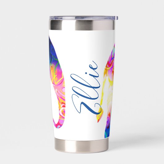 Cooler Elefant personalisiert Thermobecher (Links)