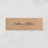 Cooler Elegant Kraft Paper Handwriting Consultant Mini Visitenkarte (Vorderseite)
