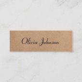 Cooler Elegant Kraft Paper Handwriting Consultant Mini Visitenkarte (Vorderseite)