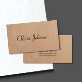 Cooler Elegant Kraft Paper Handwriting Consultant Visitenkarte