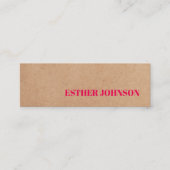 Cooler Elegant Kraft Paper Pink Consultant Mini Visitenkarte (Vorderseite)