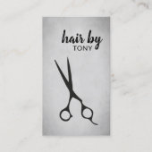 Cooler Eleganter Grauer Scheren Friseursalon Visitenkarte (Vorderseite)